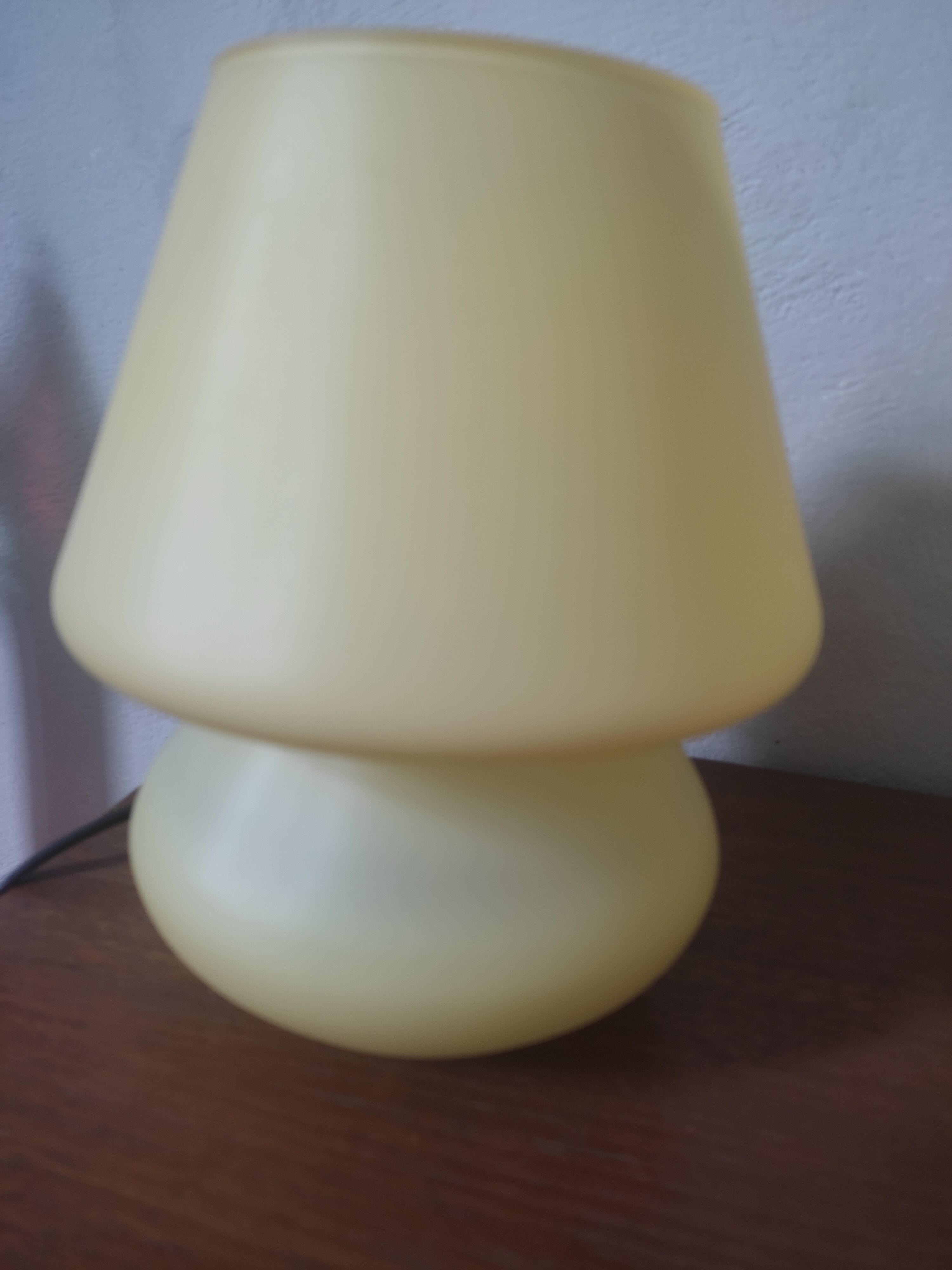 Pair of mushroom glass bedside lamps