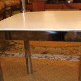 Set de 3 chaises années 70 blanches et inox