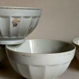 Five matching antique porcelain and earthenware bowls