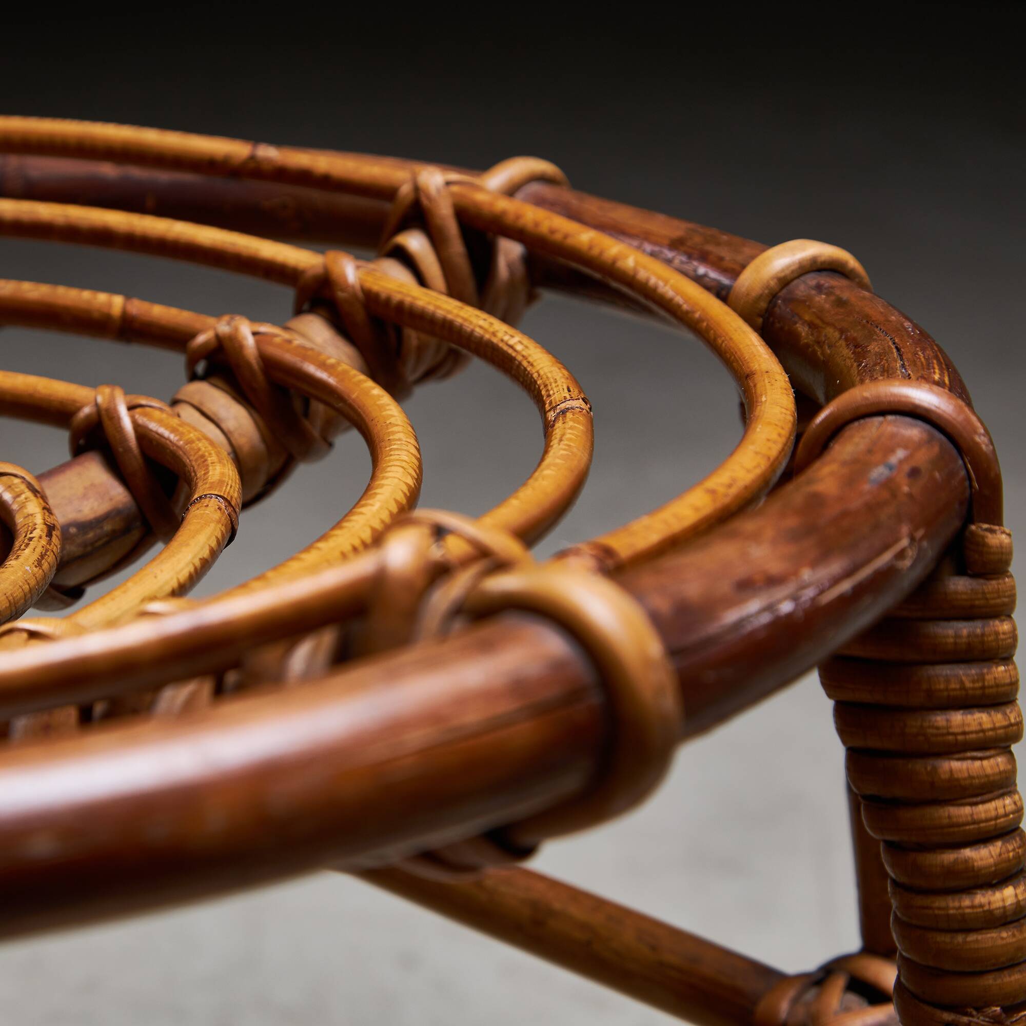 High Back Bamboo Chair, 1960s