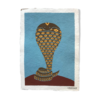 Peinture Camille Cabanes serpent - oeil