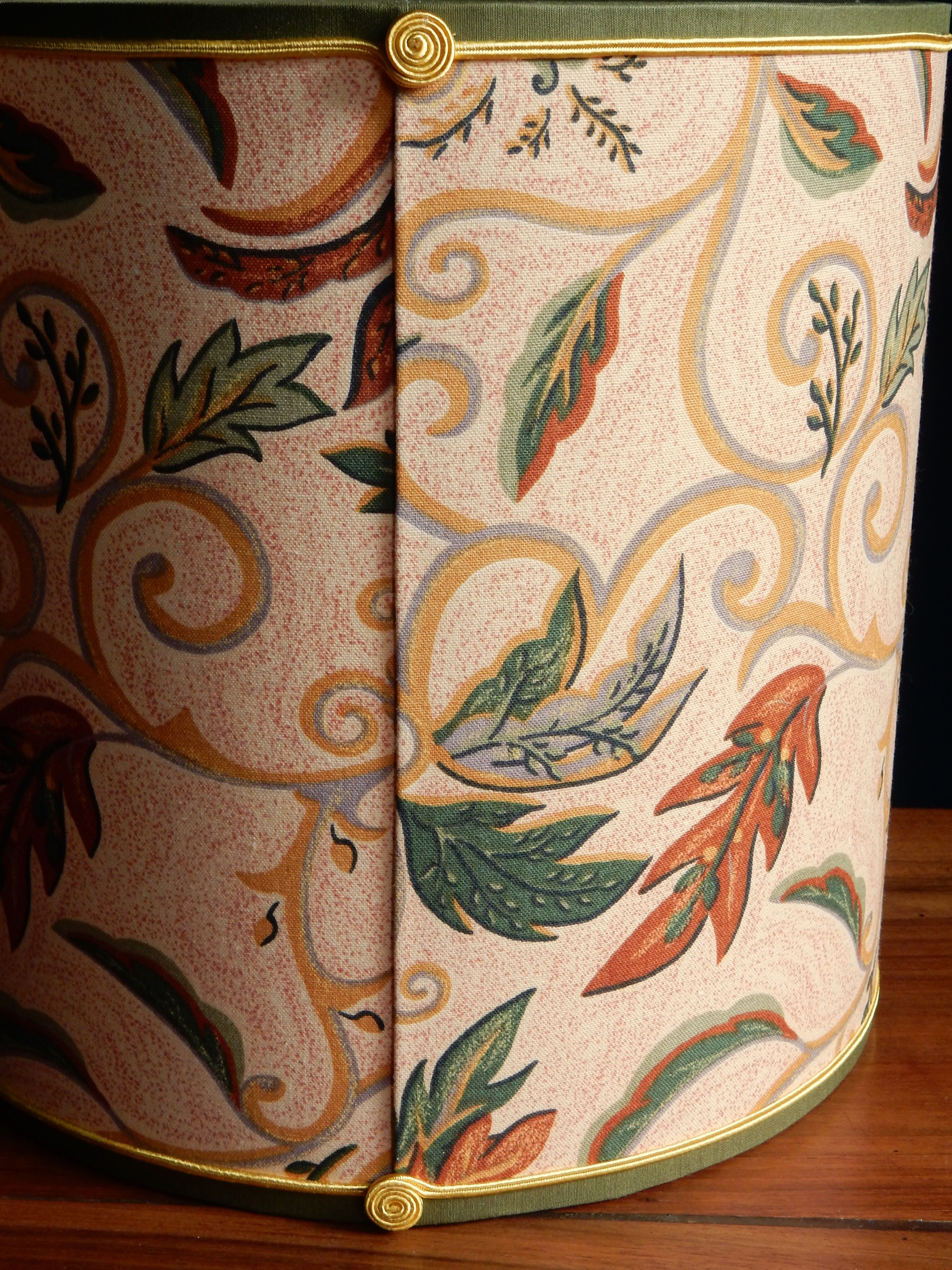 Cylindrical lampshade vintage autumn fabric