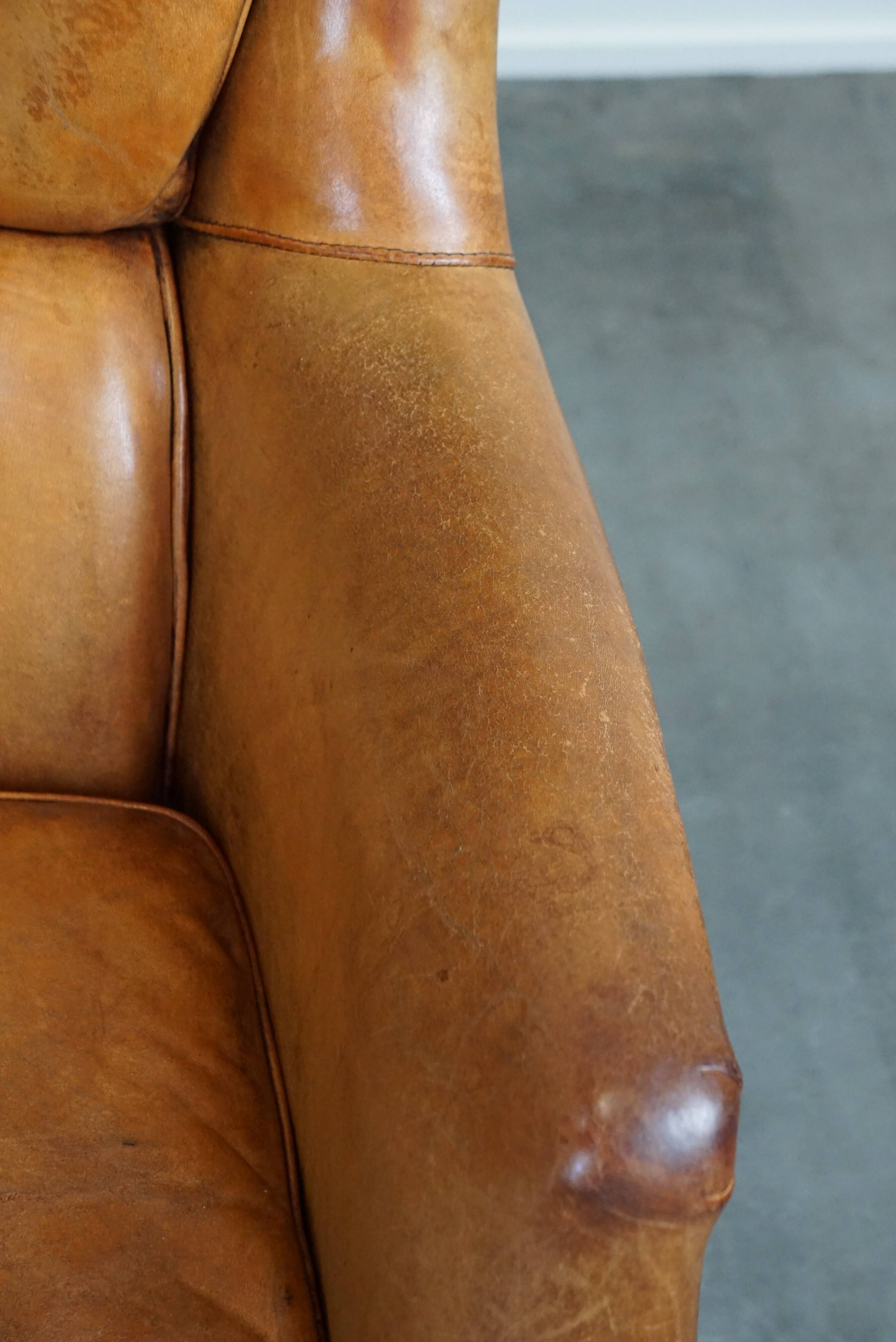 Set of two super rugged and very comfortable sheep leather armchairs