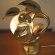 Vintage table lamp sixties Flower and Foliage in gilded metal & Globe opaline