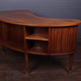 Walnut kidney desk by Tibergaard Nielsen, Denmark, c.1950