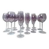 17 amethyst crystal glass goblets