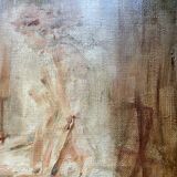 Oil painting on canvas signed “model in the workshop”