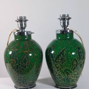 Pair of chrome glass table lamps Ikora WMF Art Deco Karl Wiedmann 1930