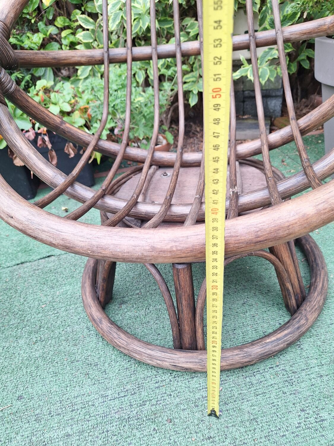 Pair of vintage rattan swivel armchairs