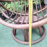 Pair of vintage rattan swivel armchairs