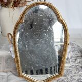 Antique baroque gilded wooden mirror – Pitted glass