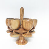 Set of wooden coquetiers, 1970