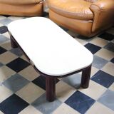 Roche Bobois Travertine and metal coffee table, 1980s