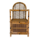 Vintage Spanish rattan and wicker bookshelves with lower door, 1970s.