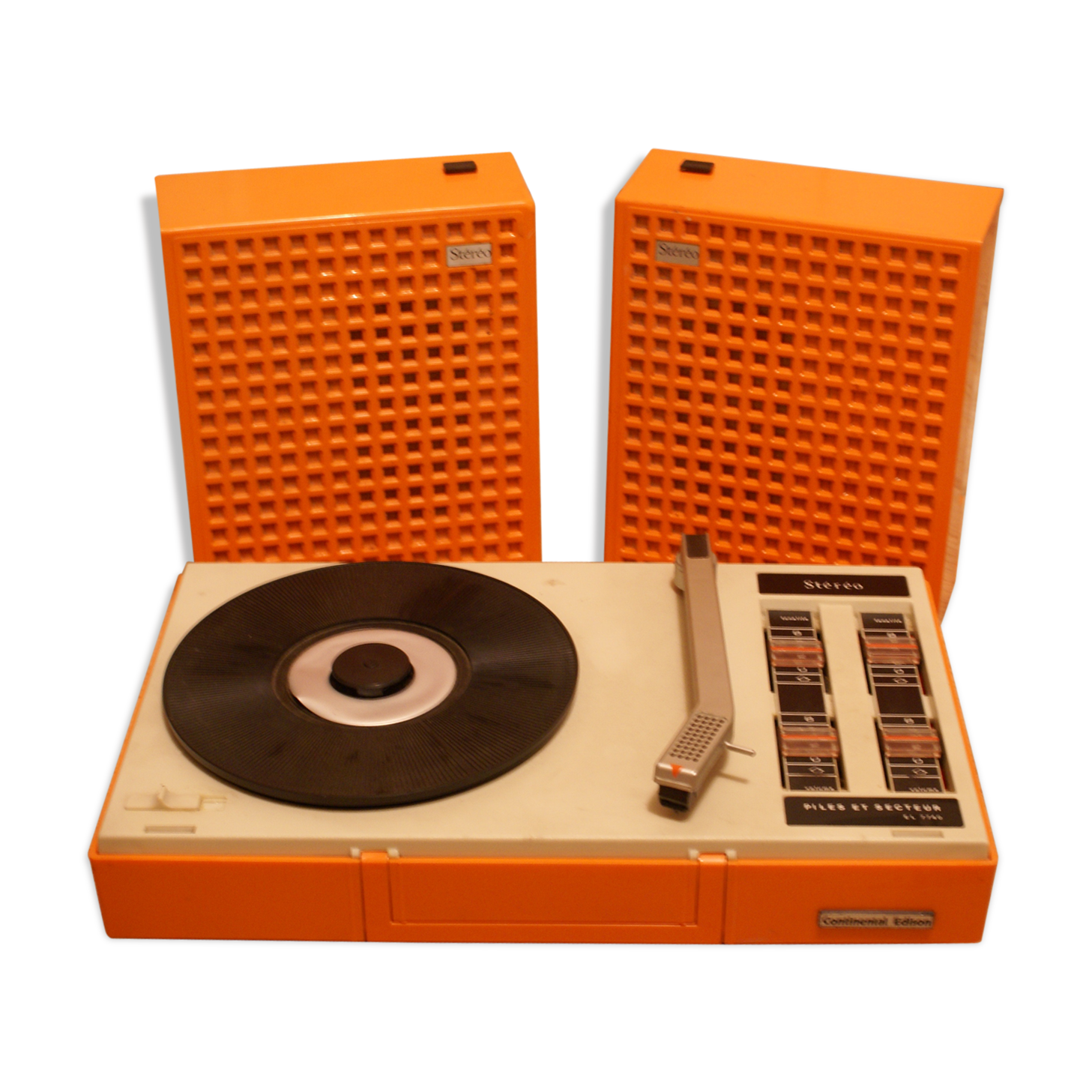 Tourne disques valise vintage orange continental edison Selency