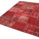 Hand-knotted oriental overdyed 177 cm x 248 cm red patchwork rug
