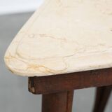 Table d'appoint Thonet ancienne du début du XXe siècle avec un plateau en pierre naturelle