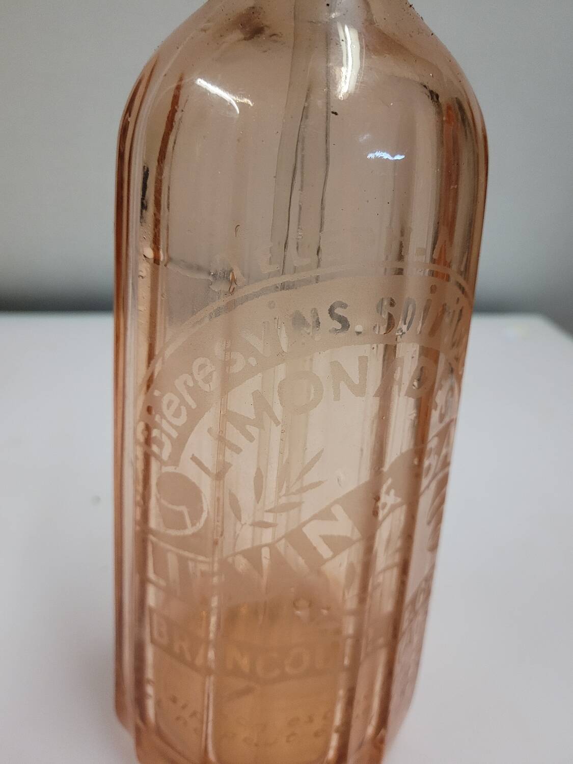 Old Siphon Selzt water bottle with marking