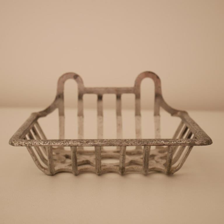 Metal wall-mounted soap holder