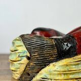 Wooden wall sculpture of Koi Carp, tribal India, mid-20th century.