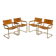 Ensemble de 4 chaises italienne en cuir cognac "Cantilever" par Marcel Breu