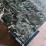Emerald green marble "eye" coffee table, Roche Bobois, France, 1970s