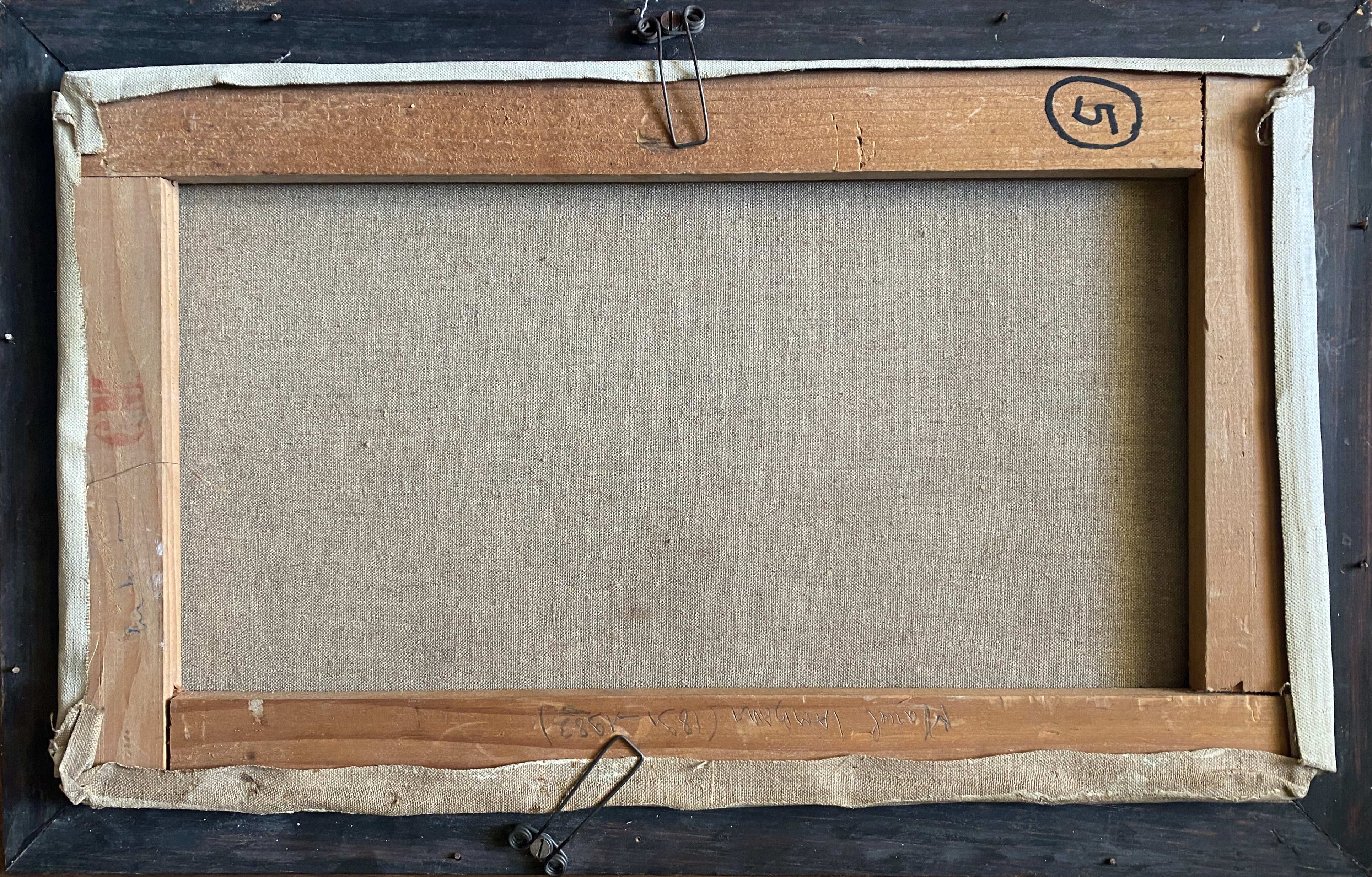 Painting HST "Still life with the bottle" signed M. Lambault (1891-1983)