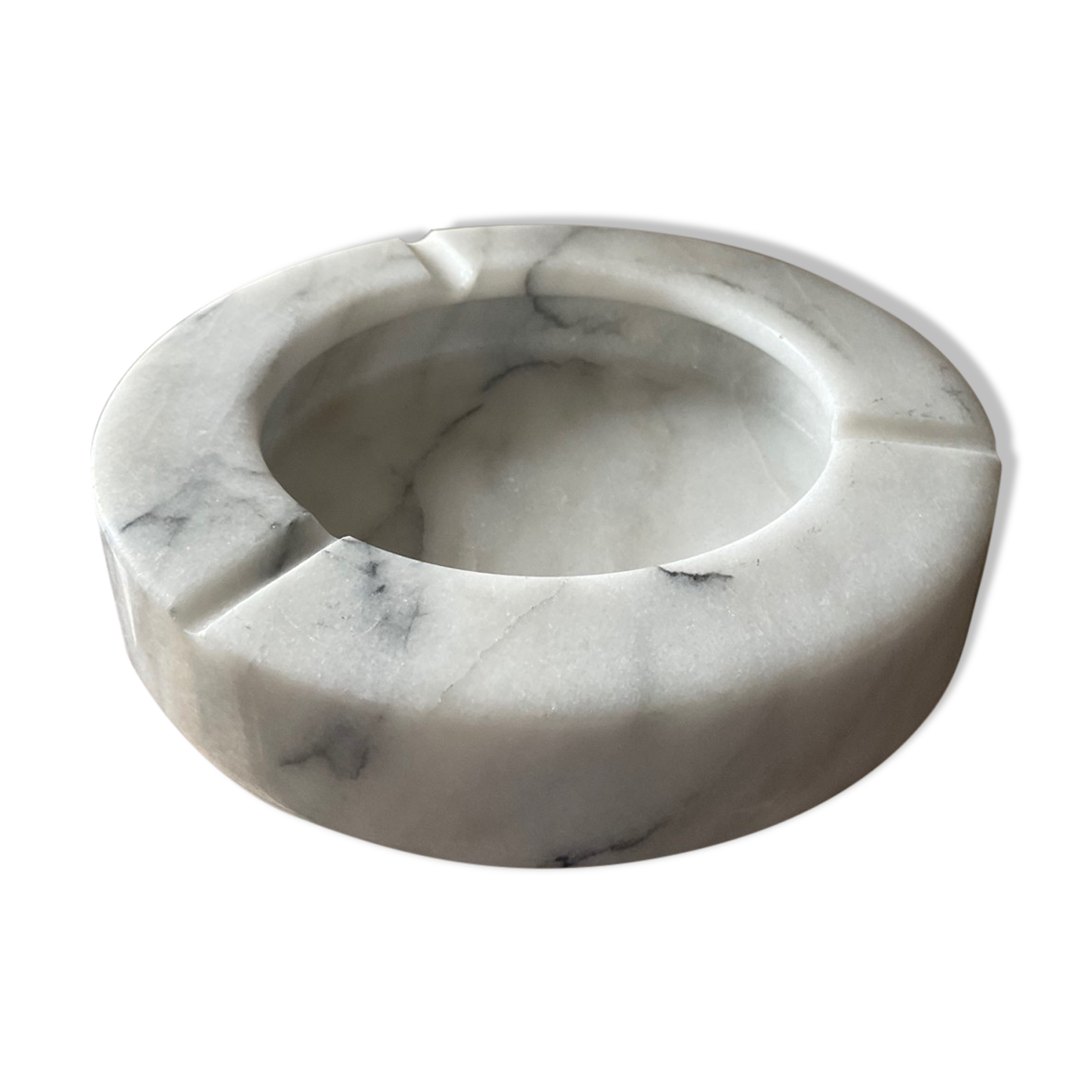Vintage Carrara marble ashtray