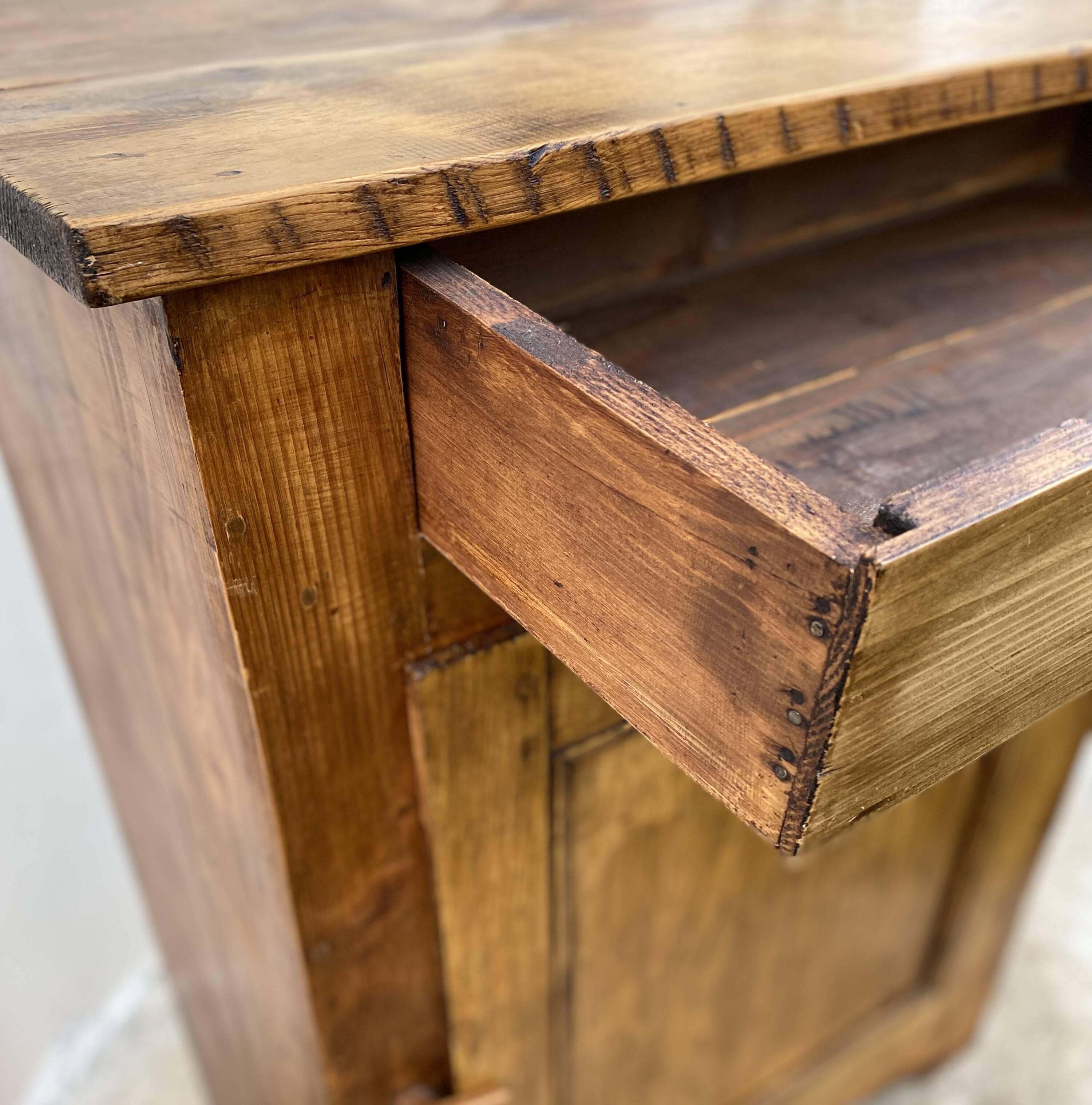 Jam cupboard with drawer from the beginning of the 20th century, mountain furniture
