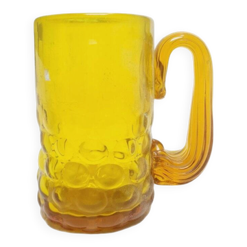 Beer cup by J. Słuczan-Orkusz for Cracow Institute for Glassworks, Poland, 1970s