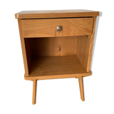 Vintage light wood bedside table