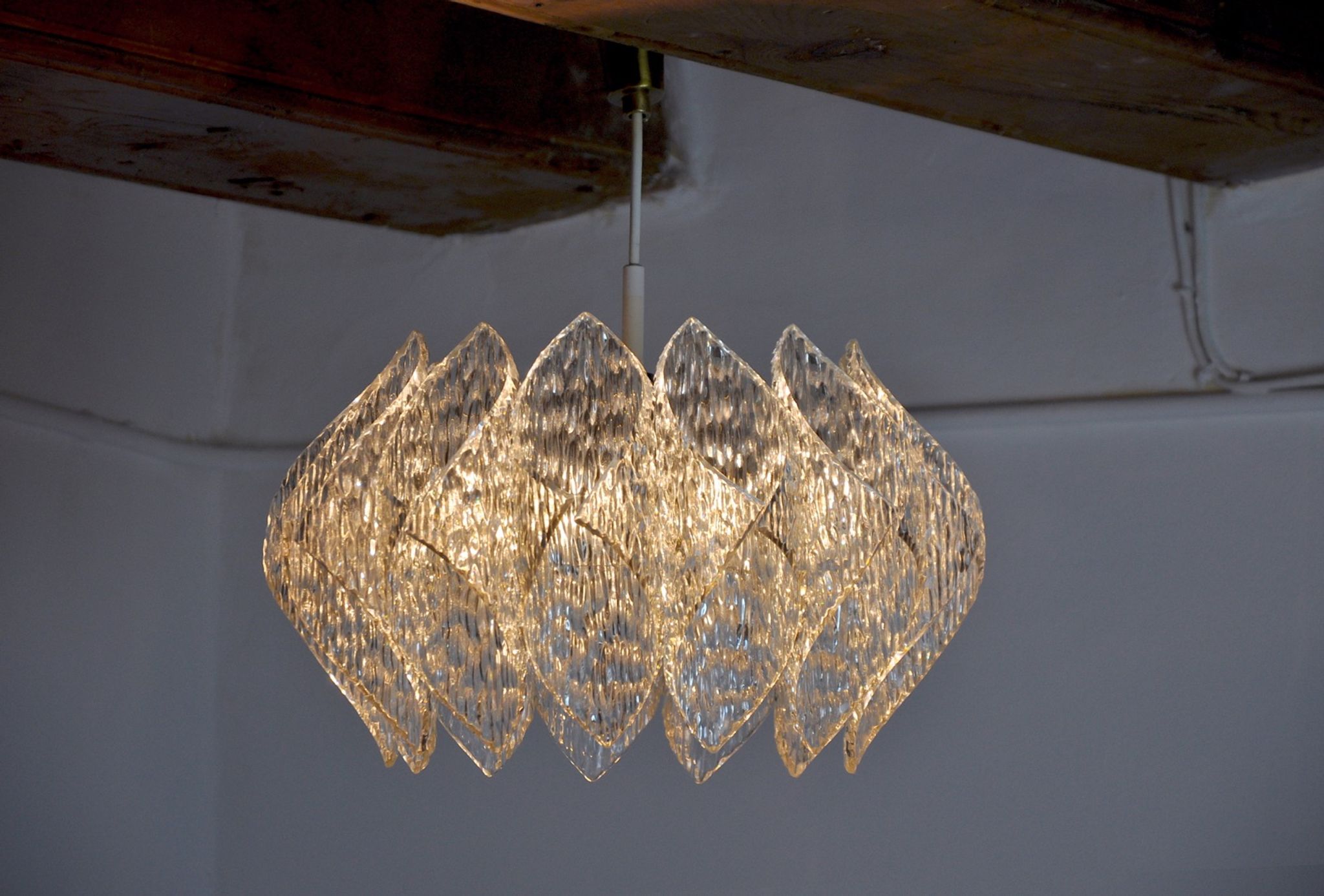 Lustre space age, effet givré en bakélite, France, 1970