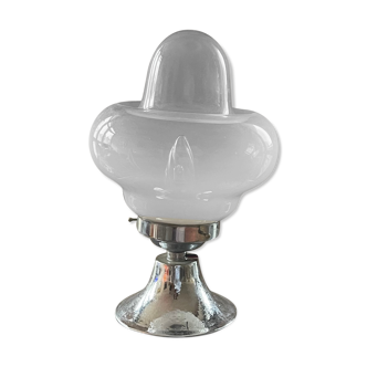 Lampe vintage champignon opaline