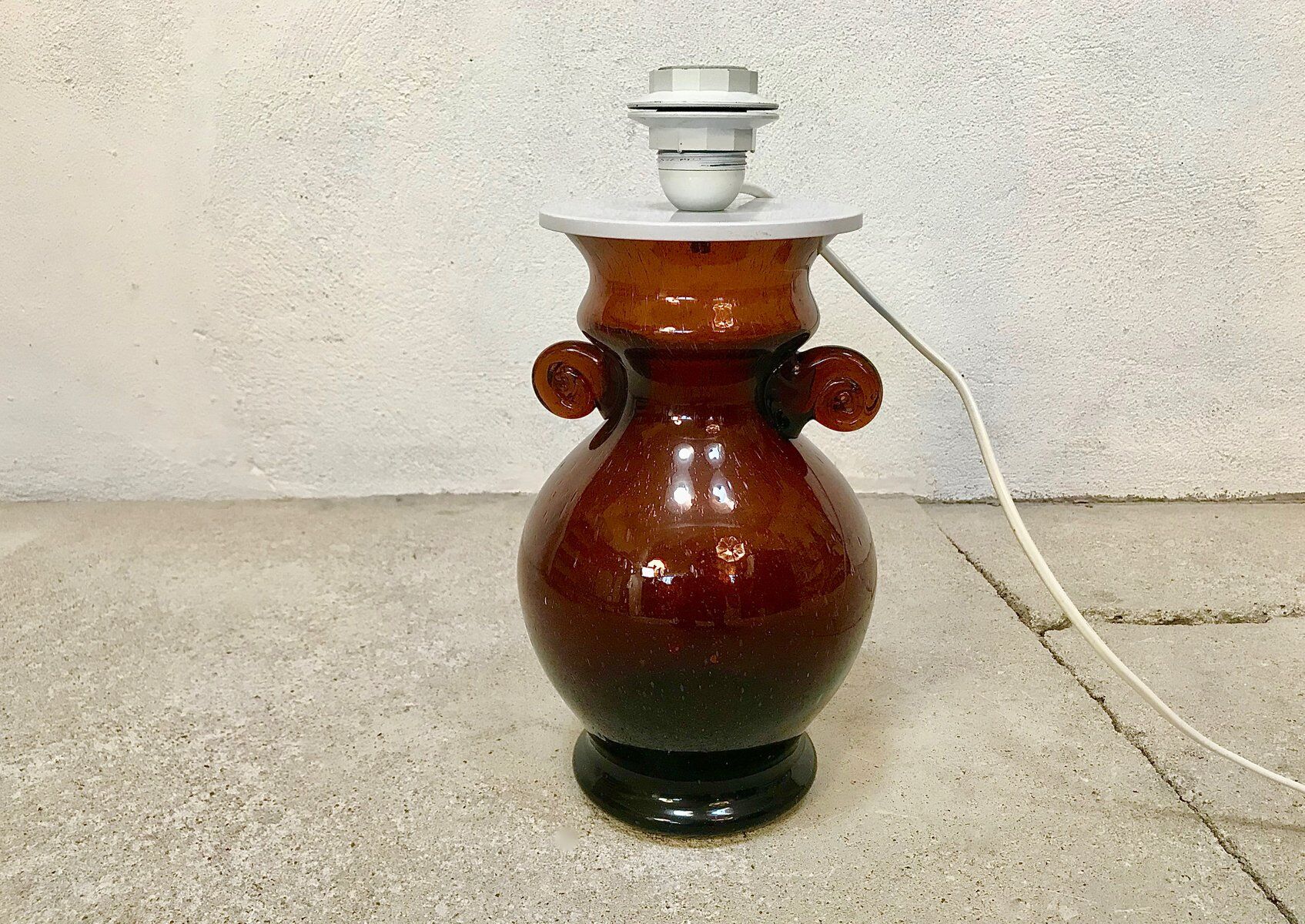Vintage Italian Murano glass amphora-shaped table lamp, 1950s