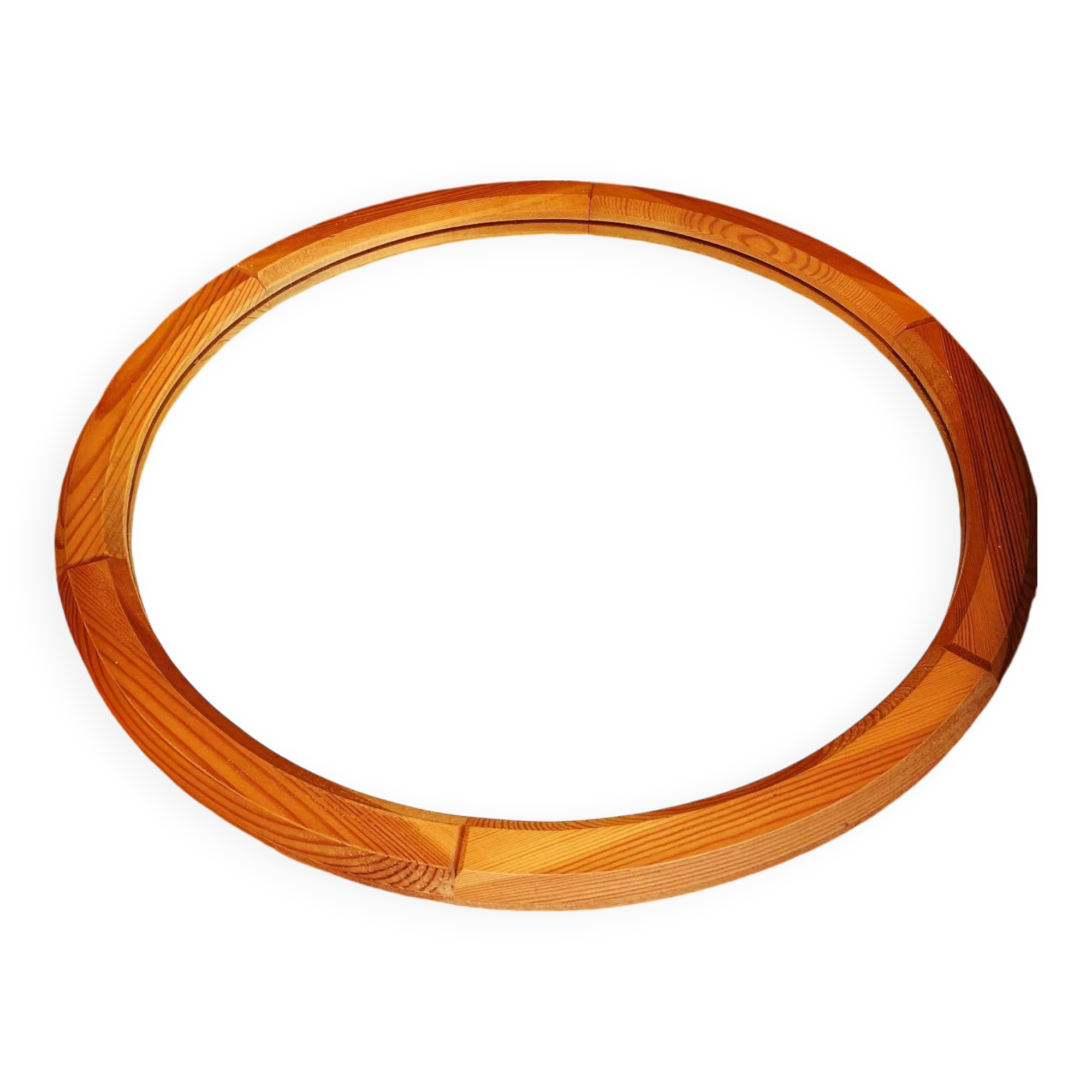 Miroir rond en bois