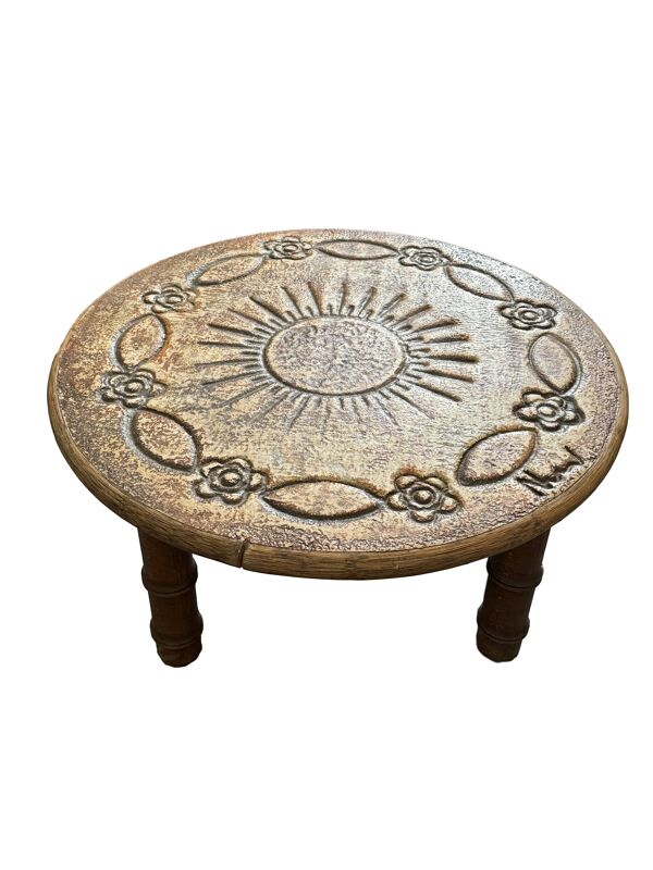 Table basse en Céramique style Capron - signée François Chaty 1960's