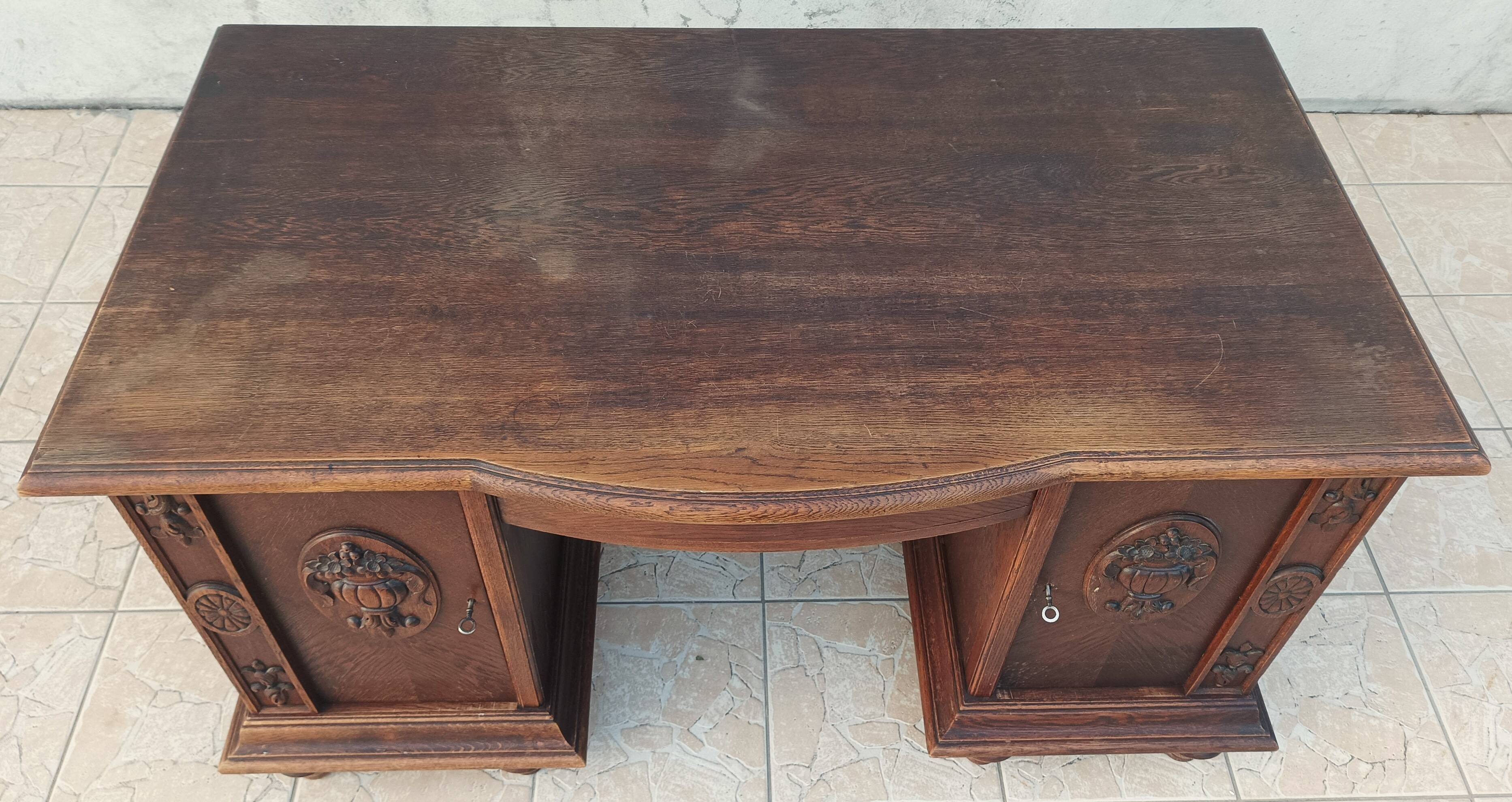 Art Deco oak desk