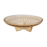 Art deco trinket bowl  thick glass