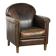 Characterful sheepskin design armchair with beautiful patina
