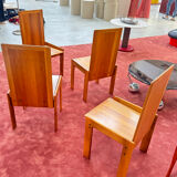 Lot de 4 chaises de salle à manger italiennes en orme par Romanutti, Italie, années 1970