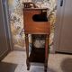 1980s console bedside table in brown varnished wood
