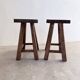 Pair of oak stools from the 1960s.