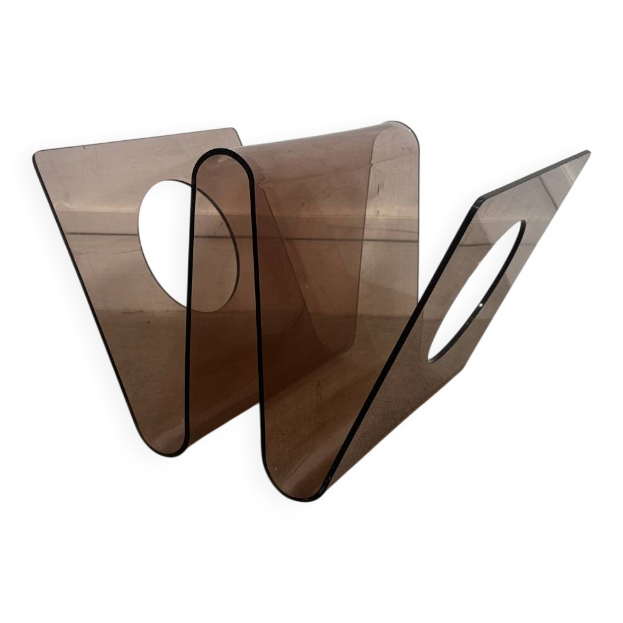 Smoked Plexiglas magazine rack Michel Dumas