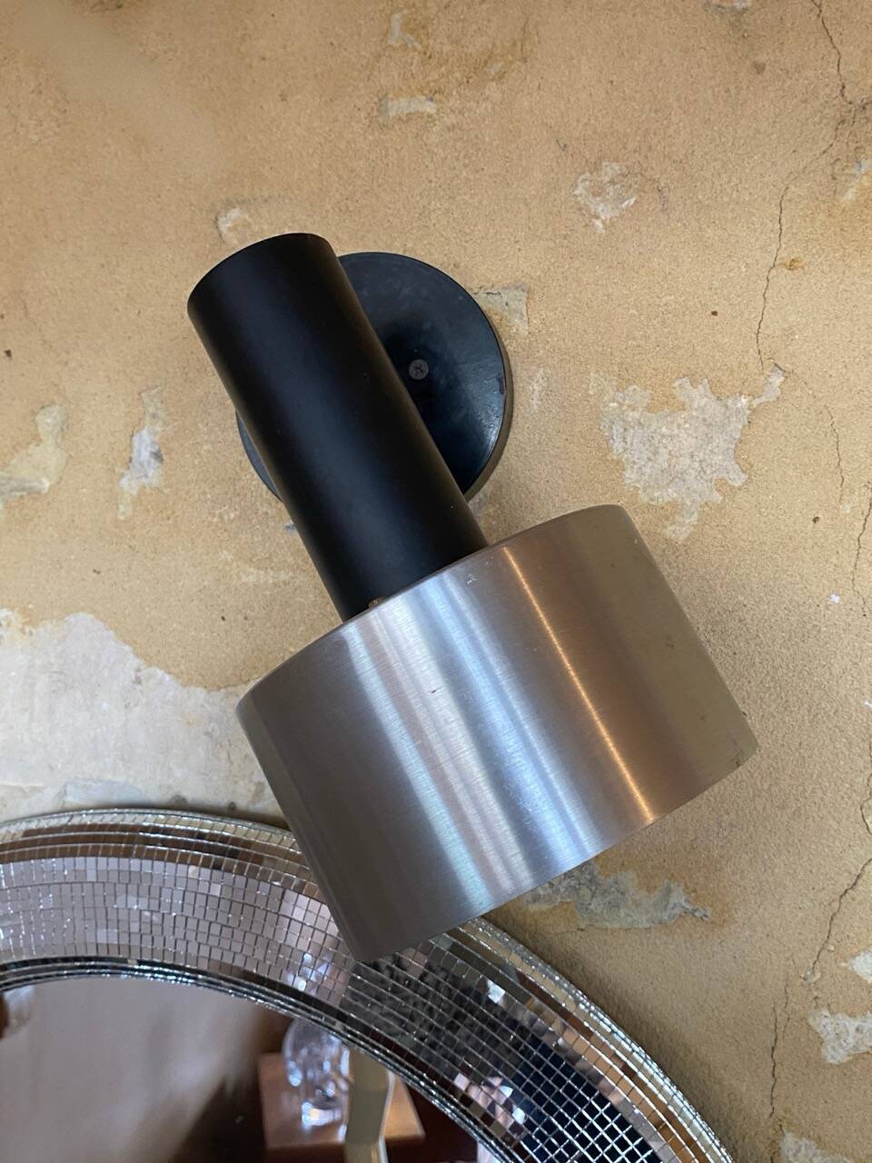 Pair of vintage adjustable wall sconces in brushed metal