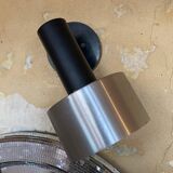 Pair of vintage adjustable wall sconces in brushed metal