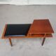 Vtg Mid Century Teak Vinyl Hallway Telephone Chair Table Bench Stool Danish 70s