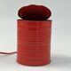 Vintage Red Tin Can Lamp, Ad Van Berlo, Vrieland Design, 1980s