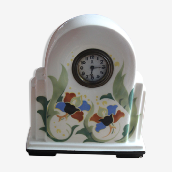 Art-deco clock in earthenware