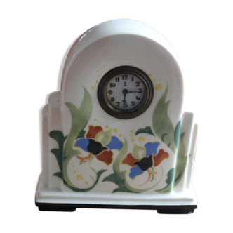 Art-deco clock in earthenware
