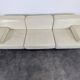 Cream leather 4-seater sofa